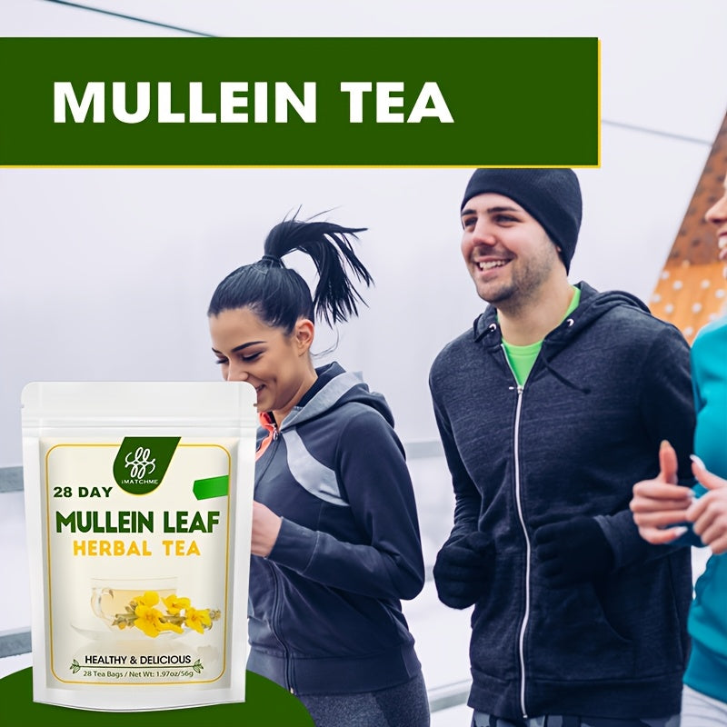 [Caffeine Free Mullein Tea] 28 Tea Bags Mullein Leaf Tea - Herbal Tea - Caffeine Free - Suitable For Home Office Drink