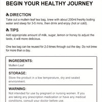 [Caffeine Free Mullein Tea] 28 Tea Bags Mullein Leaf Tea - Herbal Tea - Caffeine Free - Suitable For Home Office Drink