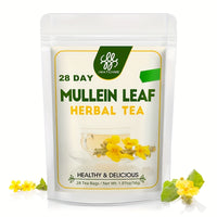 [Caffeine Free Mullein Tea] 28 Tea Bags Mullein Leaf Tea - Herbal Tea - Caffeine Free - Suitable For Home Office Drink